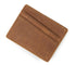 Nesitu Vintage Coffee / Brown Cowhide Simple Men Credit Card Holder Genuine Leather Mini Wallets #M8101 | Color: 